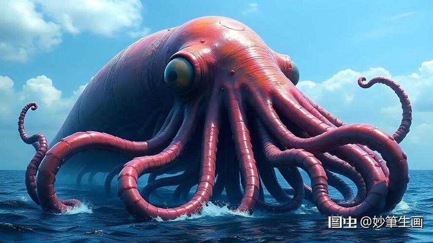 深海巨兽对决：巨型章鱼大战大王乌贼